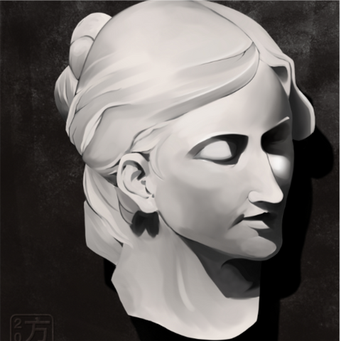 a digital drawing of a woman