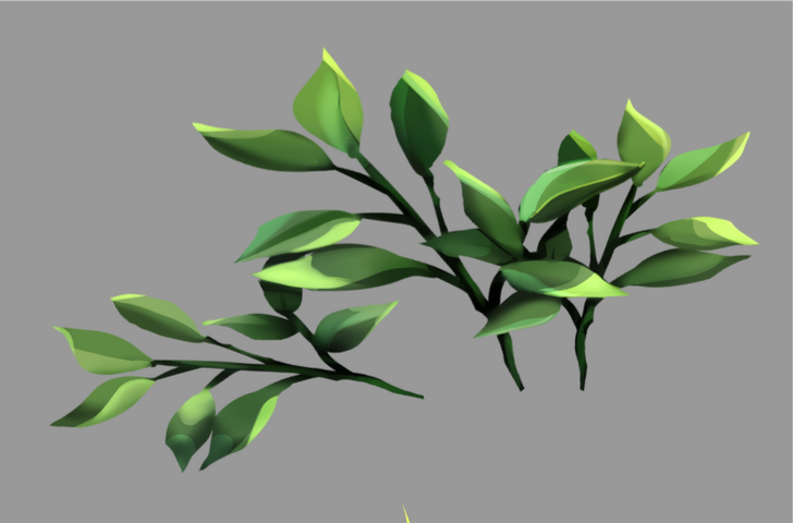 a digital drawing of some leaves